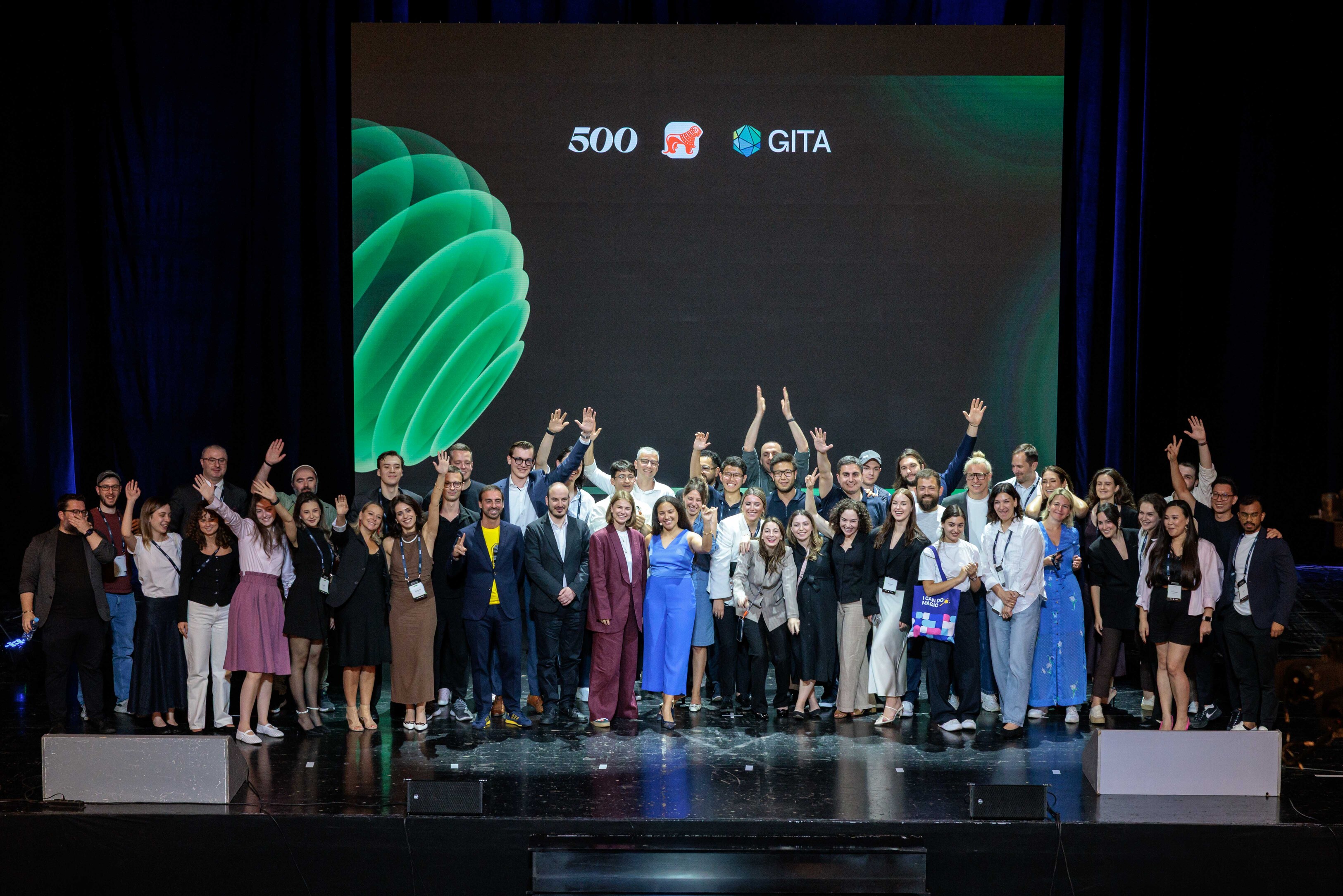 The team on stage